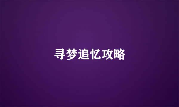 寻梦追忆攻略