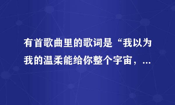 有首歌曲里的歌词是“我以为我的温柔能给你整个宇宙,我以为我能全力填满你的感情缺口”这叫什么歌曲