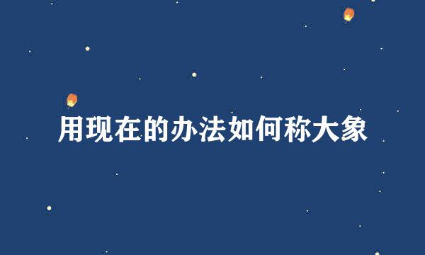 用现在的办法如何称大象