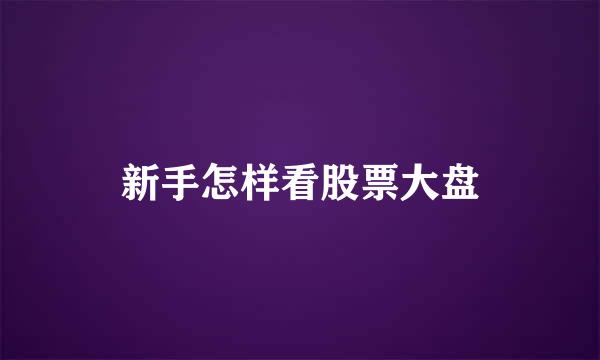 新手怎样看股票大盘