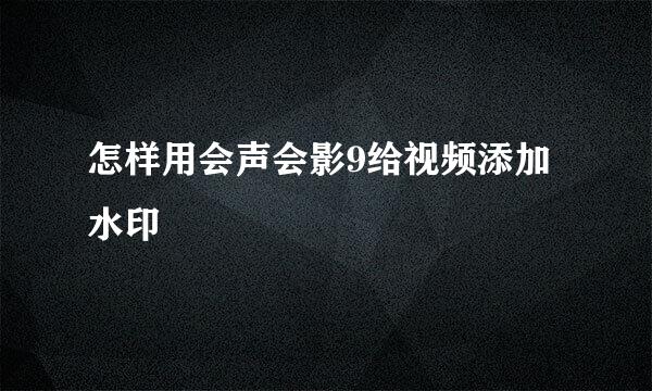 怎样用会声会影9给视频添加水印