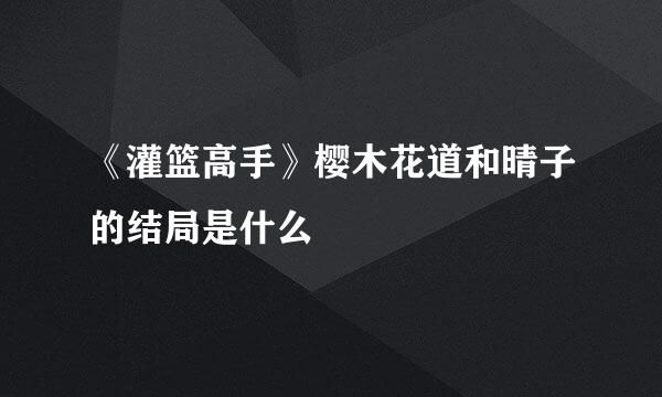 《灌篮高手》樱木花道和晴子的结局是什么