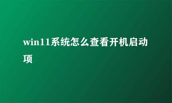 win11系统怎么查看开机启动项