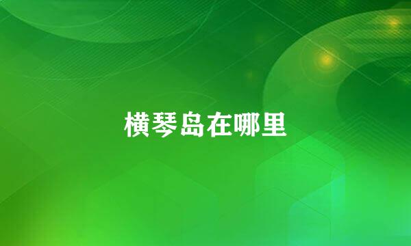 横琴岛在哪里