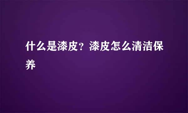 什么是漆皮?漆皮怎么清洁保养