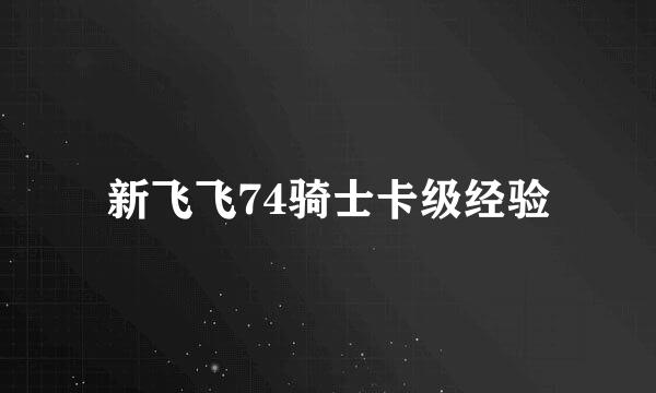 新飞飞74骑士卡级经验