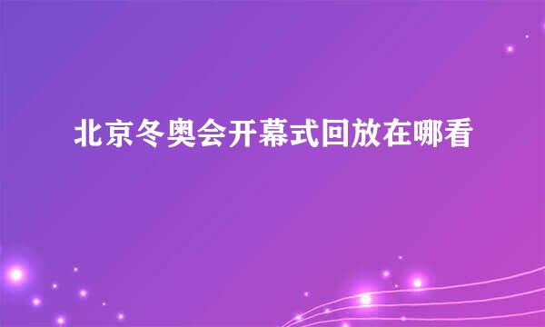北京冬奥会开幕式回放在哪看