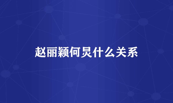 赵丽颖何炅什么关系