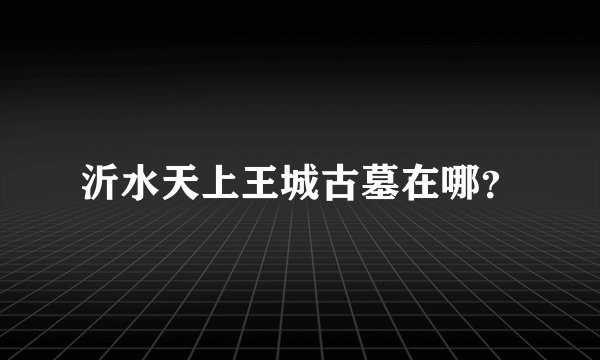 沂水天上王城古墓在哪？