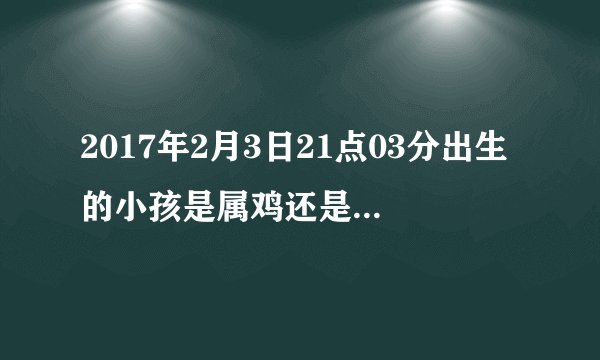 2017年2月3日21点03分出生的小孩是属鸡还是属猴，求专业解答，不会别答！按立春算