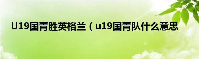 U19国青胜英格兰(u19国青队什么意思