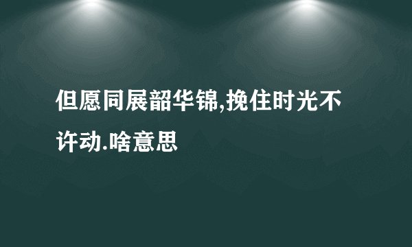 但愿同展韶华锦,挽住时光不许动.啥意思