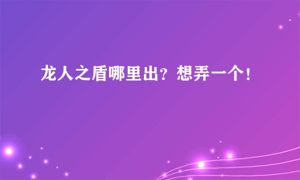 龙人之盾哪里出？想弄一个！