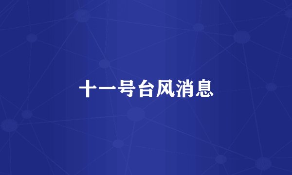 十一号台风消息