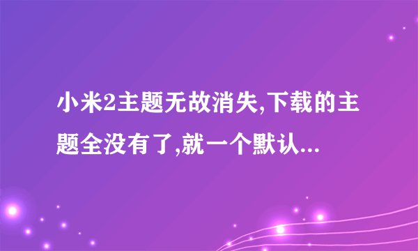 小米2主题无故消失,下载的主题全没有了,就一个默认的了,并且手机现在正在用的主题居然也找不到了,重新启动