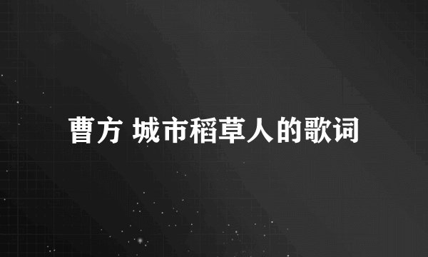 曹方 城市稻草人的歌词