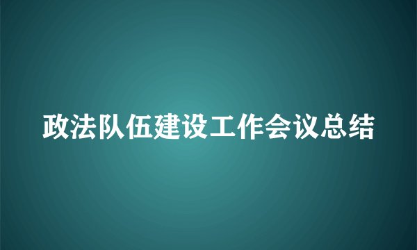 政法队伍建设工作会议总结