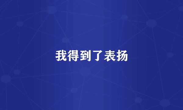 我得到了表扬