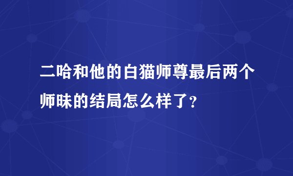 二哈和他的白猫师尊最后两个师昧的结局怎么样了?
