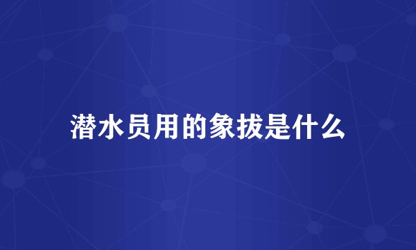 潜水员用的象拔是什么