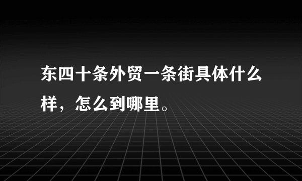 东四十条外贸一条街具体什么样，怎么到哪里。