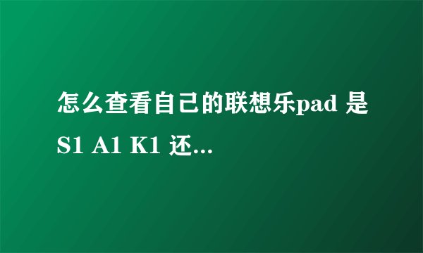 怎么查看自己的联想乐pad 是S1 A1 K1 还是Y1011？