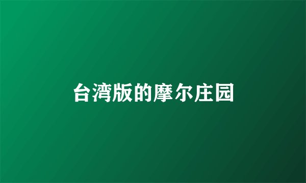 台湾版的摩尔庄园