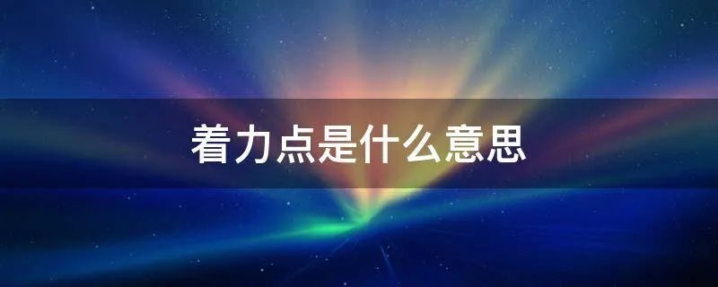 着力点是什么意思