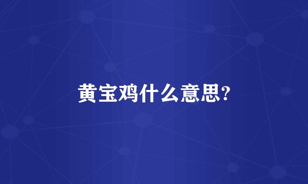黄宝鸡什么意思?