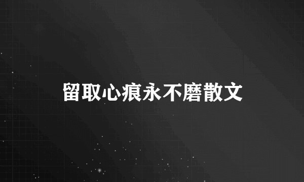 留取心痕永不磨散文
