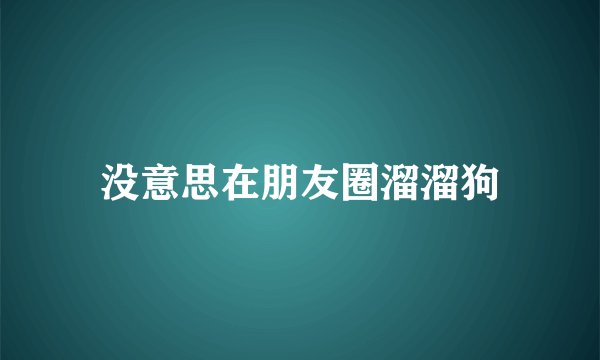 没意思在朋友圈溜溜狗