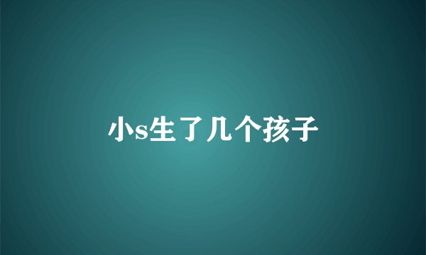 小s生了几个孩子