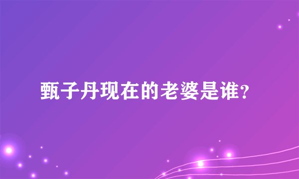 甄子丹现在的老婆是谁？