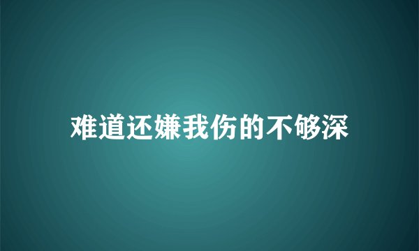 难道还嫌我伤的不够深