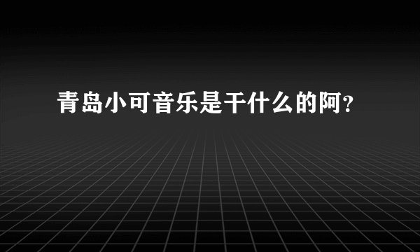 青岛小可音乐是干什么的阿？