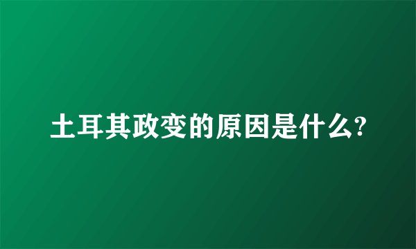 土耳其政变的原因是什么?