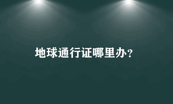 地球通行证哪里办？