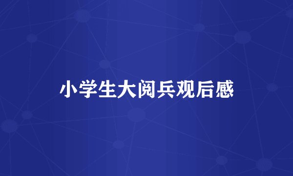 小学生大阅兵观后感