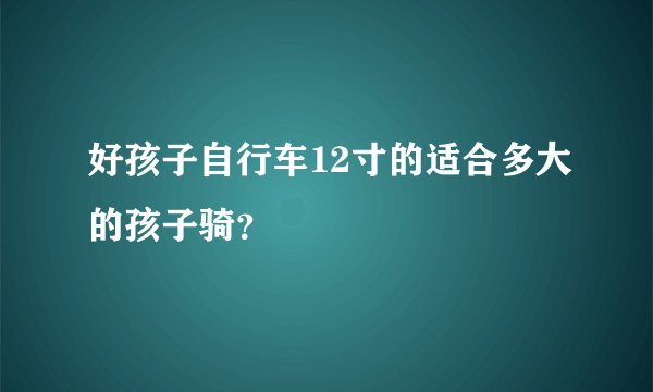 好孩子自行车12寸的适合多大的孩子骑？