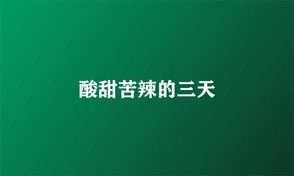 酸甜苦辣的三天