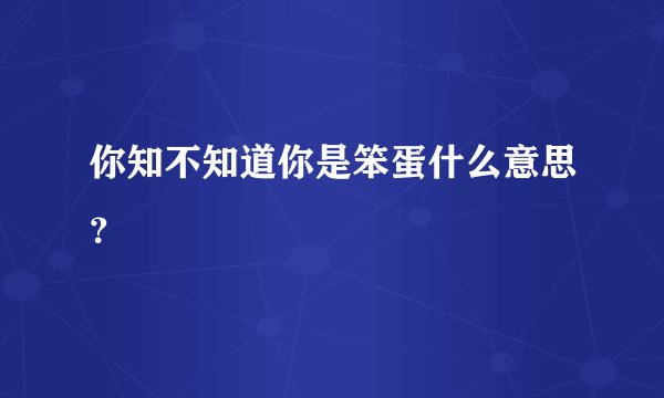 你知不知道你是笨蛋什么意思?