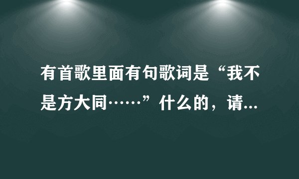 有首歌里面有句歌词是“我不是方大同……”什么的，请问是什么歌啊