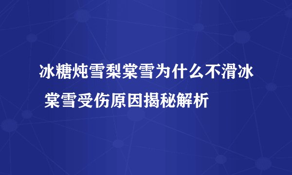 冰糖炖雪梨棠雪为什么不滑冰 棠雪受伤原因揭秘解析