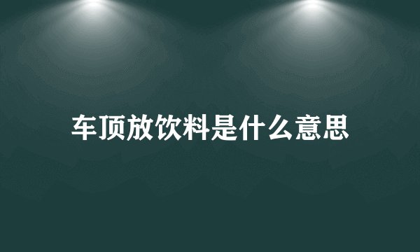 车顶放饮料是什么意思