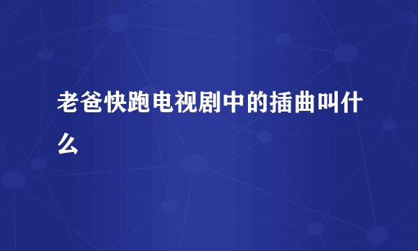 老爸快跑电视剧中的插曲叫什么