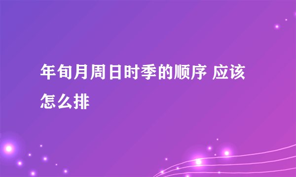 年旬月周日时季的顺序 应该怎么排