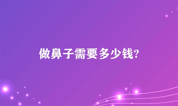 做鼻子需要多少钱?