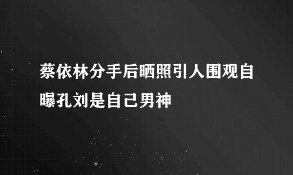 蔡依林分手后晒照引人围观自曝孔刘是自己男神