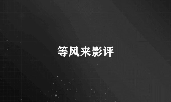 等风来影评