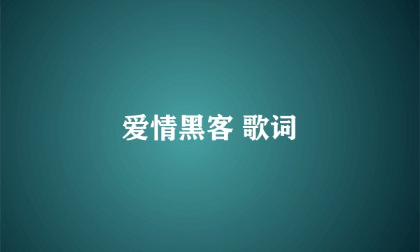 爱情黑客 歌词